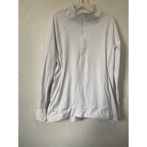 Athleta Hoodie Womens XL White Full Zip Fleece Activewear Comfort Jacket‎